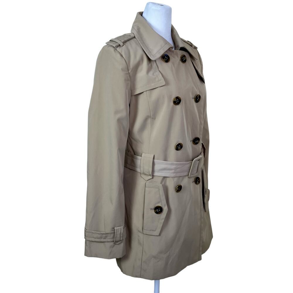 Calvin Klein Classic Khaki Waterproof Double Breasted Trench Coat Belted Fitted - Picture 5 of 16
